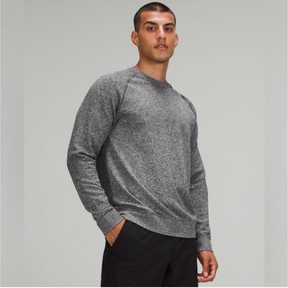 Lululemon Sweater Mens Large Gray Engineered Warmth Crew Neck Pullover Thermal - Picture 1 of 6